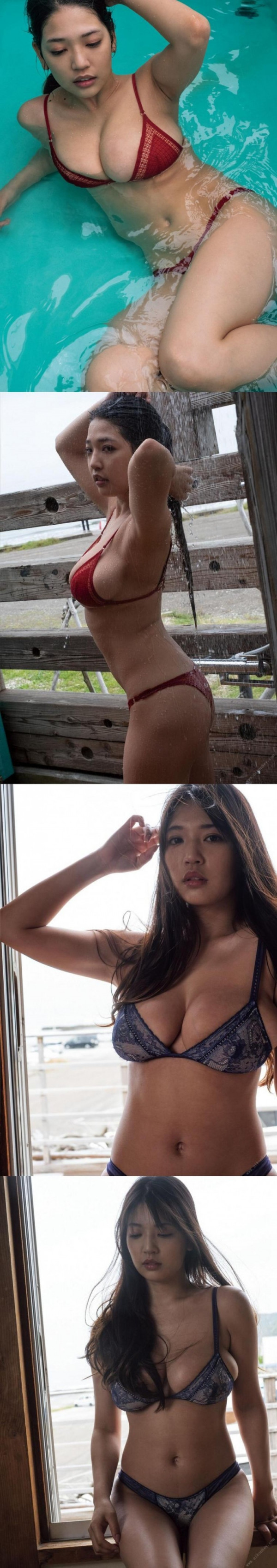 꼴릿주의   비키니 밖으로 넘쳐서 흘러내리는 거유